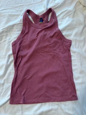 Kid’s Ribbed Sleeveless Tank Top - Mauve Pink